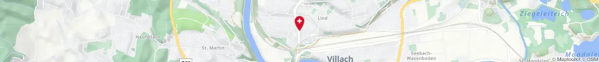 Map representation of the location for Lind Apotheke in 9500 Villach